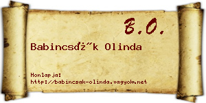 Babincsák Olinda névjegykártya